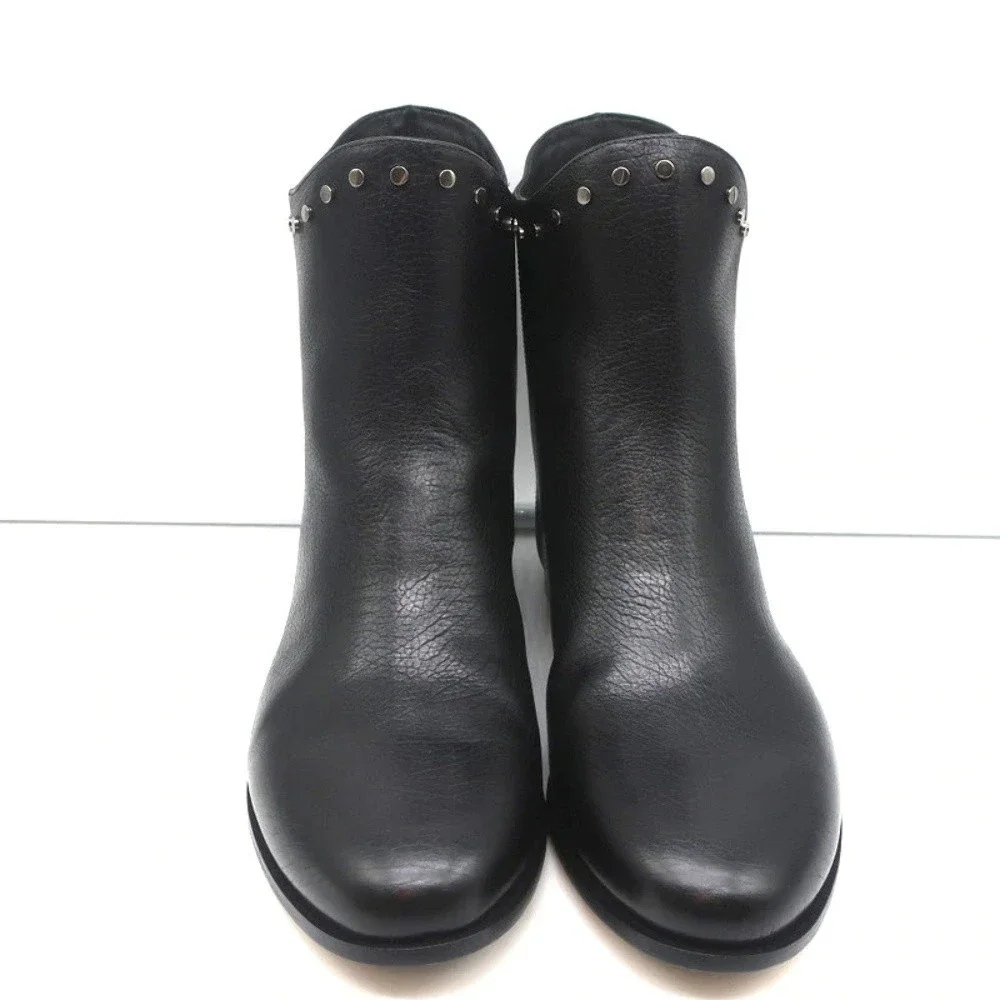 Jimmy Choo Marco Flat Ankle Boots Black Studded Leather Size 37 NEW - Picture 4 of 10